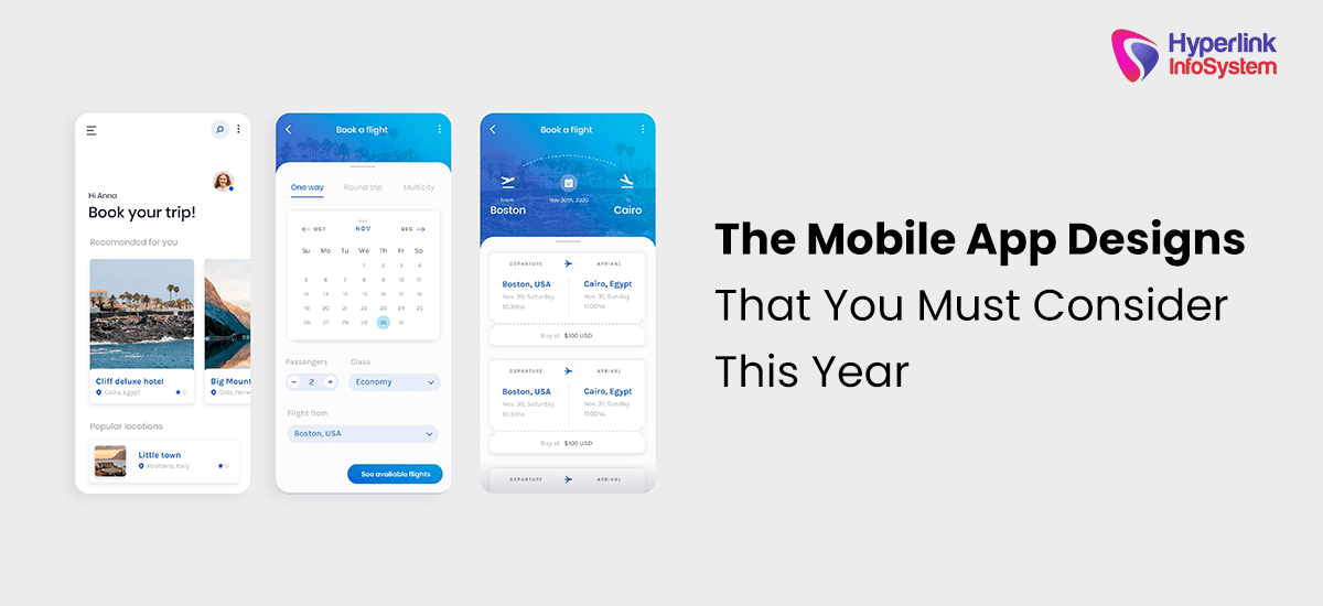 the mobile app designs that you must consider this year